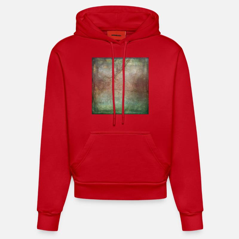 été - Sweat à capuche bio ajusté fabriqué en UE - rouge