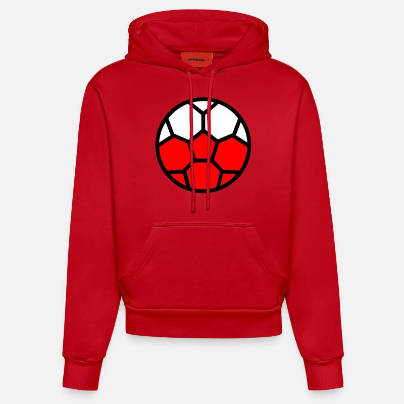 Drapeau Pologne Coupe du monde - Sweat à capuche bio ajusté fabriqué en UE - rouge