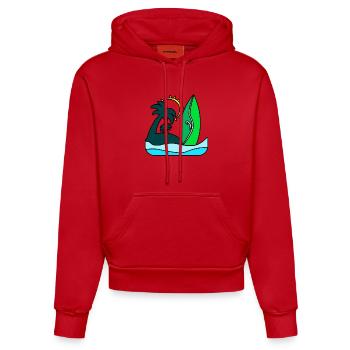 Beach beach gift idea summer - Organic Fitted Hoodie Made in EU - red - Front