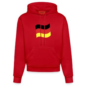 Deutschlandflagge - Organic Fitted Hoodie Made in EU - Rot - Vorne