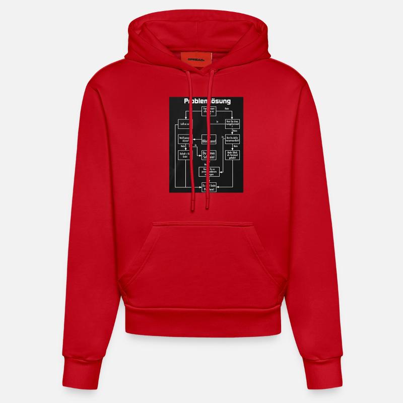 problem solving - Organic Fitted Hoodie Made in EU - red