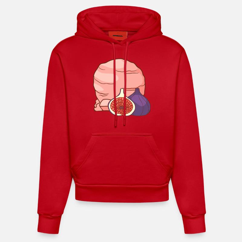 Feigenfrucht Eis Speiseeis Eiskrem Eiscreme - Organic Fitted Hoodie Made in EU - Rot