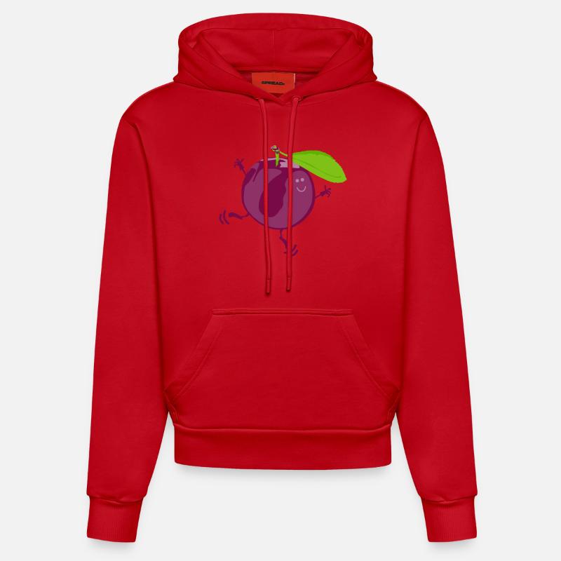 M. Plum - Sweat à capuche bio ajusté fabriqué en UE - rouge