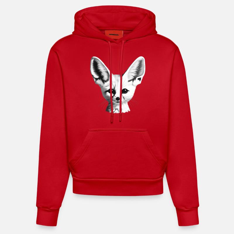 Fennec - Sweat à capuche bio ajusté fabriqué en UE - rouge