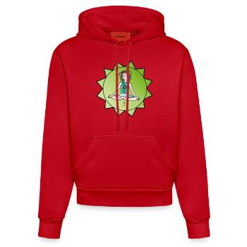 The guardian of children yoga - Organic Fitted Hoodie Made in EU - red - Front