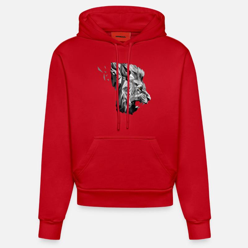 Poly Lion - Sweat à capuche bio ajusté fabriqué en UE - rouge