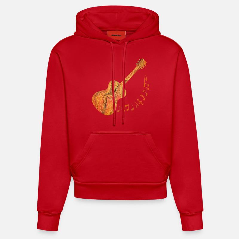 Guitare E 109 - Sweat à capuche bio ajusté fabriqué en UE - rouge