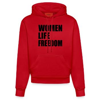 Women life freedom - Organic Fitted Hoodie Made in EU - Rot - Vorne