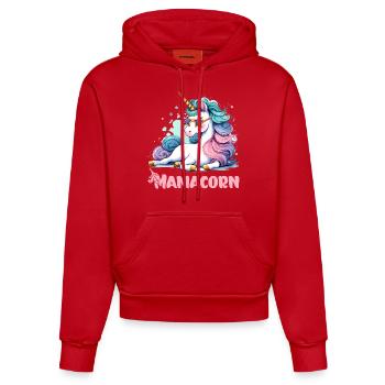 Mamacorn: Magisch & Einzigartig - Organic Fitted Hoodie Made in EU - Rot - Vorne