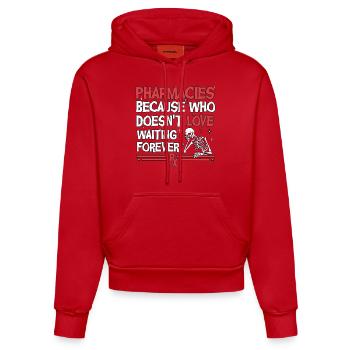 Apotheke Halloween - Organic Fitted Hoodie Made in EU - Rot - Vorne