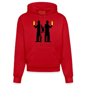 Drinking Team Jga - Organic Fitted Hoodie Made in EU - red - Front