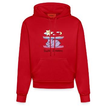 Ours en peluche mignon - Sweat à capuche bio ajusté fabriqué en UE - rouge - Devant