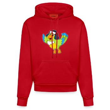 Parrot Pilot Pilot Cap - Organic Fitted Hoodie Made in EU - red - Front
