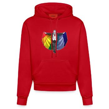 Vampir Halloween Regenbogen  - Organic Fitted Hoodie Made in EU - Rot - Vorne