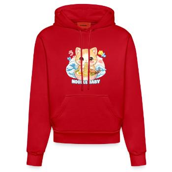 Ramen Katze Kanagawa - Organic Fitted Hoodie Made in EU - Rot - Vorne