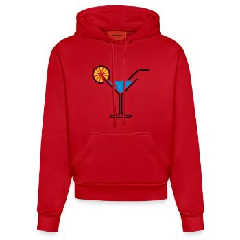 Cocktail / Cocktailglas / Martini + (Hellblau) - Organic Fitted Hoodie Made in EU - Rot - Vorne