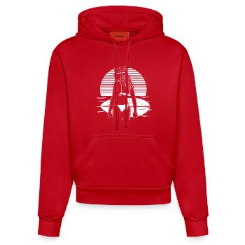 Surfeuse - Sweat à capuche bio ajusté fabriqué en UE - rouge - Devant