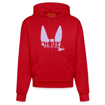 ohrenfetischist - Organic Fitted Hoodie Made in EU - Rot - Vorne