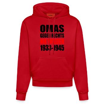 Omas gegen rechts - Organic Fitted Hoodie Made in EU - Rot - Vorne