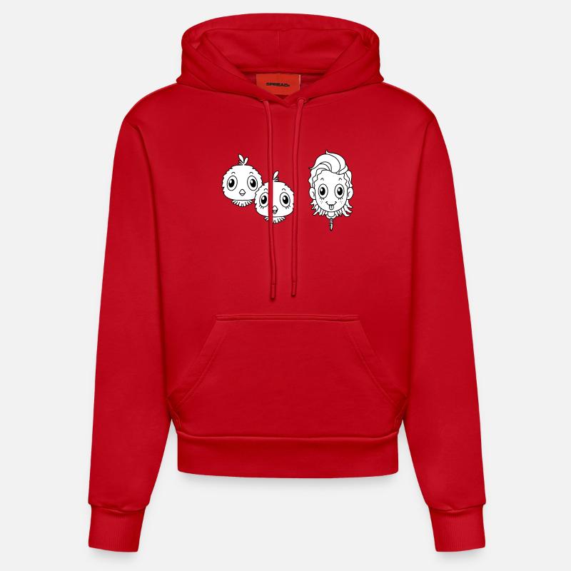 Oiseau de compagnie - Sweat à capuche bio ajusté fabriqué en UE - rouge