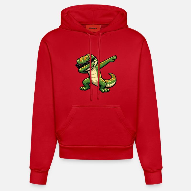 Dabping Gecko - Sweat à capuche bio ajusté fabriqué en UE - rouge