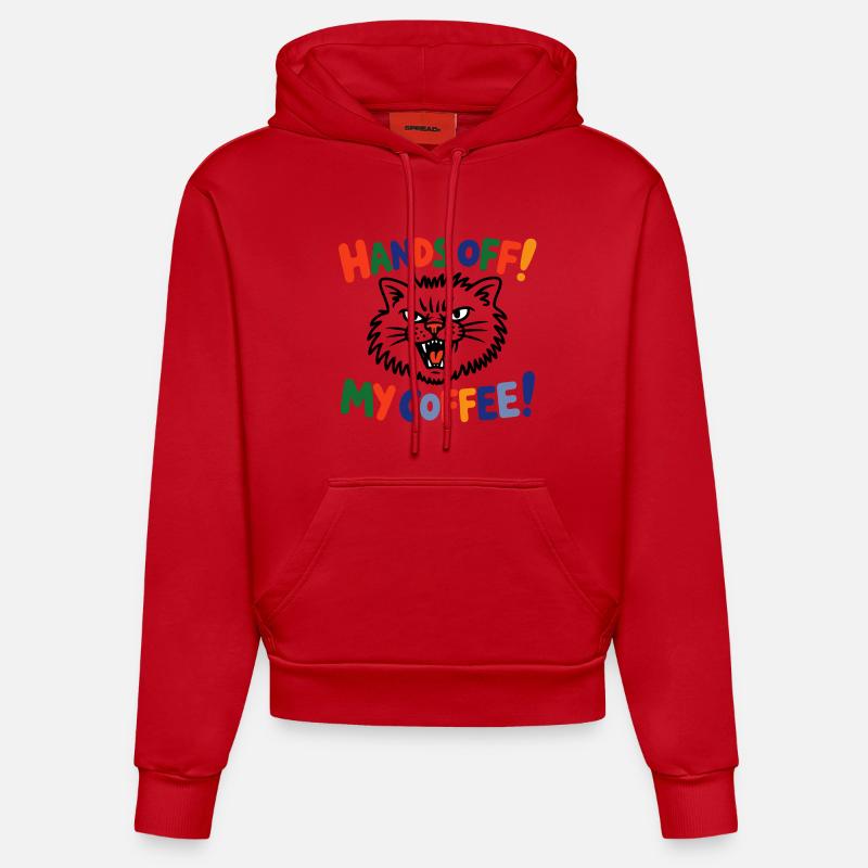 Lâchez-moi, mon café ! - Sweat à capuche bio ajusté fabriqué en UE - rouge