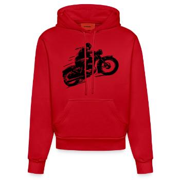 Motorcycle Classic Bike003 - Organic Fitted Hoodie Made in EU - red - Front