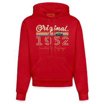Original 1952 Vintage 1952 Birthday Retro 1952 - Organic Fitted Hoodie Made in EU - red - Front