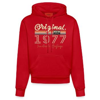 Original 1977 Vintage 1977 Geburtstag Retro 1977 - Organic Fitted Hoodie Made in EU - Rot - Vorne