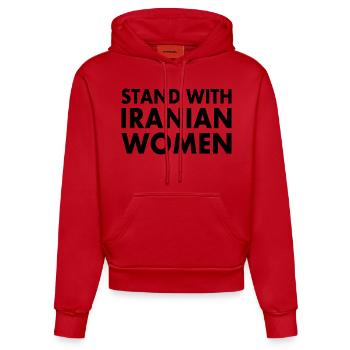 Stand with iranian women - Organic Fitted Hoodie Made in EU - Rot - Vorne