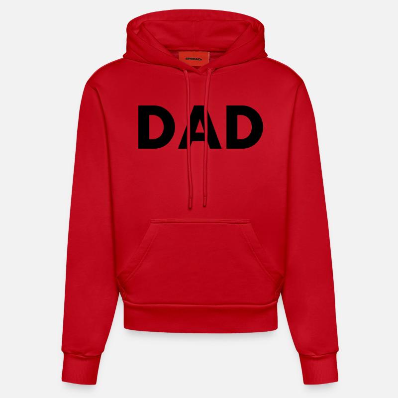 Dad - Sweat à capuche bio ajusté fabriqué en UE - rouge