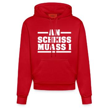 AN SCHEISS MUASS I - Organic Fitted Hoodie Made in EU - Rot - Vorne
