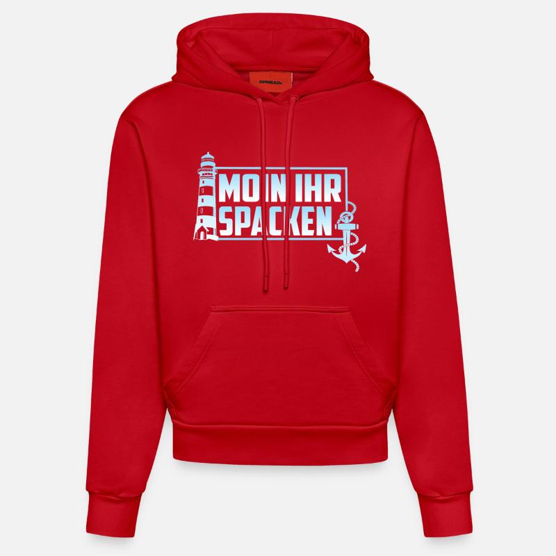 MOIN VOTRE SPACKEN - Sweat à capuche bio ajusté fabriqué en UE - rouge