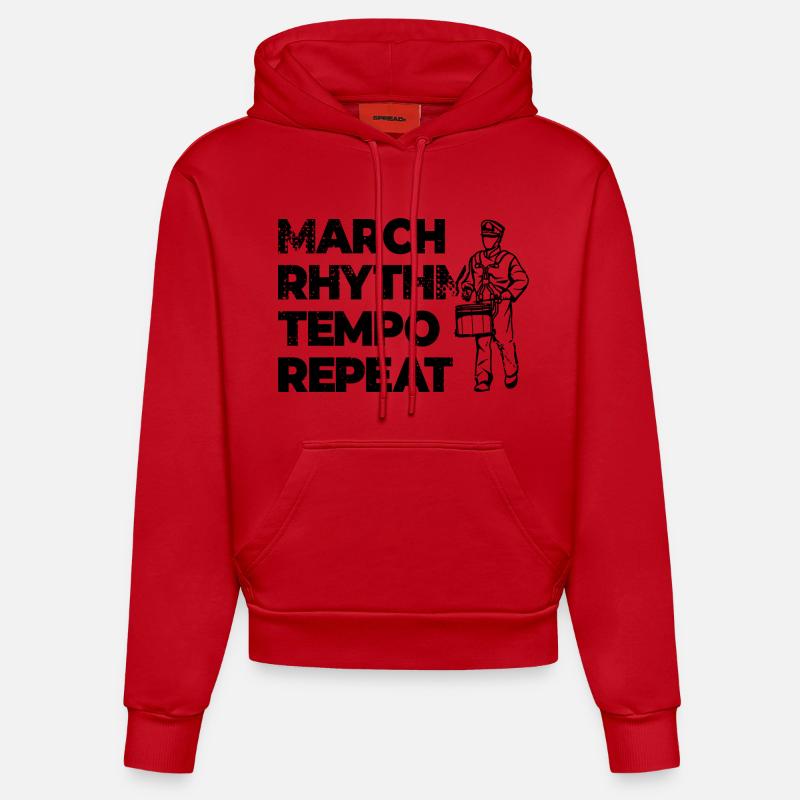 Motivation du batteur - Sweat à capuche bio ajusté fabriqué en UE - rouge