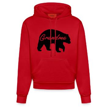 Chemise cadeau mignonne Grand-mère Ours - Sweat à capuche bio ajusté fabriqué en UE - rouge - Devant