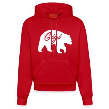 Gigi Bear Cute Grandma Gift Shirt - Organic Fitted Hoodie Made in EU - red - Front