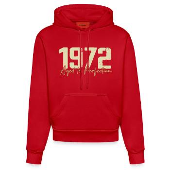 Original 1972 Rétro 1972 Cadeau d’anniversaire 1972 - Sweat à capuche bio ajusté fabriqué en UE - rouge - Devant