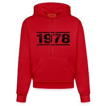 1978 Retro 1978 Geburtstag 1978 Vintage 1978 - Organic Fitted Hoodie Made in EU - Rot - Vorne
