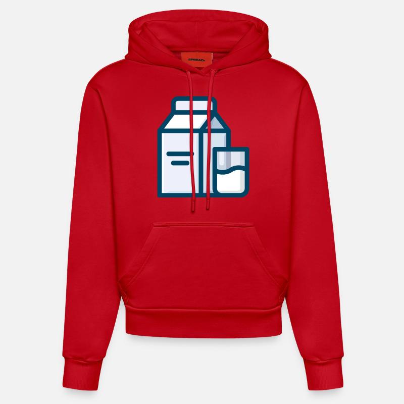 milk lait cow vache veggie - Sweat à capuche bio ajusté fabriqué en UE - rouge