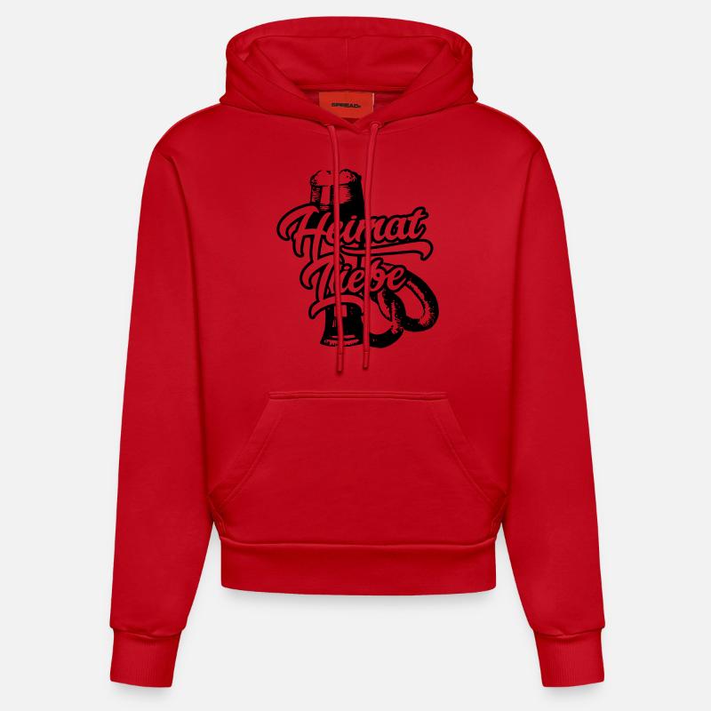 L’amour de la patrie bavaroise - Sweat à capuche bio ajusté fabriqué en UE - rouge