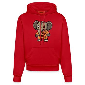 Mammoth Halloween Comic Funny - Organic Fitted Hoodie Made in EU - red - Front