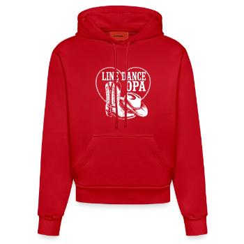 Line Dance Opa Herz - Organic Fitted Hoodie Made in EU - Rot - Vorne