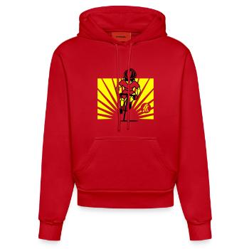 Cyclist - Sweat à capuche bio ajusté fabriqué en UE - rouge - Devant