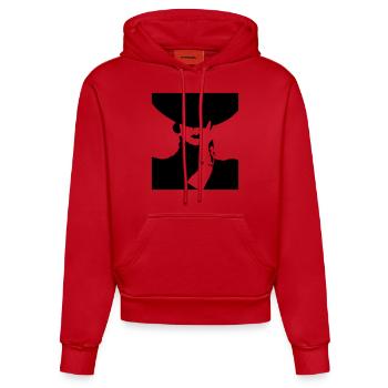 Lady - Organic Fitted Hoodie Made in EU - Rot - Vorne