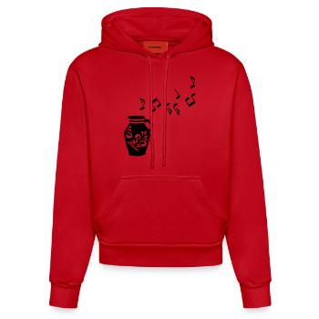 Musik Bembel Frankfurt - Organic Fitted Hoodie Made in EU - Rot - Vorne
