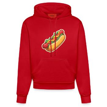 Hotdog Love - Organic Fitted Hoodie Made in EU - Rot - Vorne