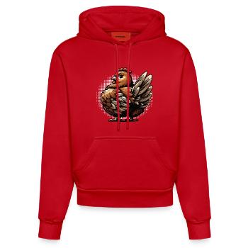 Poulets Poulet Amoureux des poules Coq Propriétaire de poulets - Sweat à capuche bio ajusté fabriqué en UE - rouge - Devant