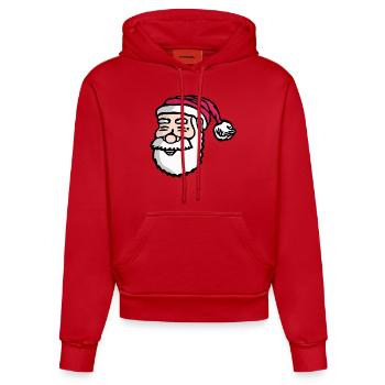 Le père Noël - Sweat à capuche bio ajusté fabriqué en UE - rouge - Devant
