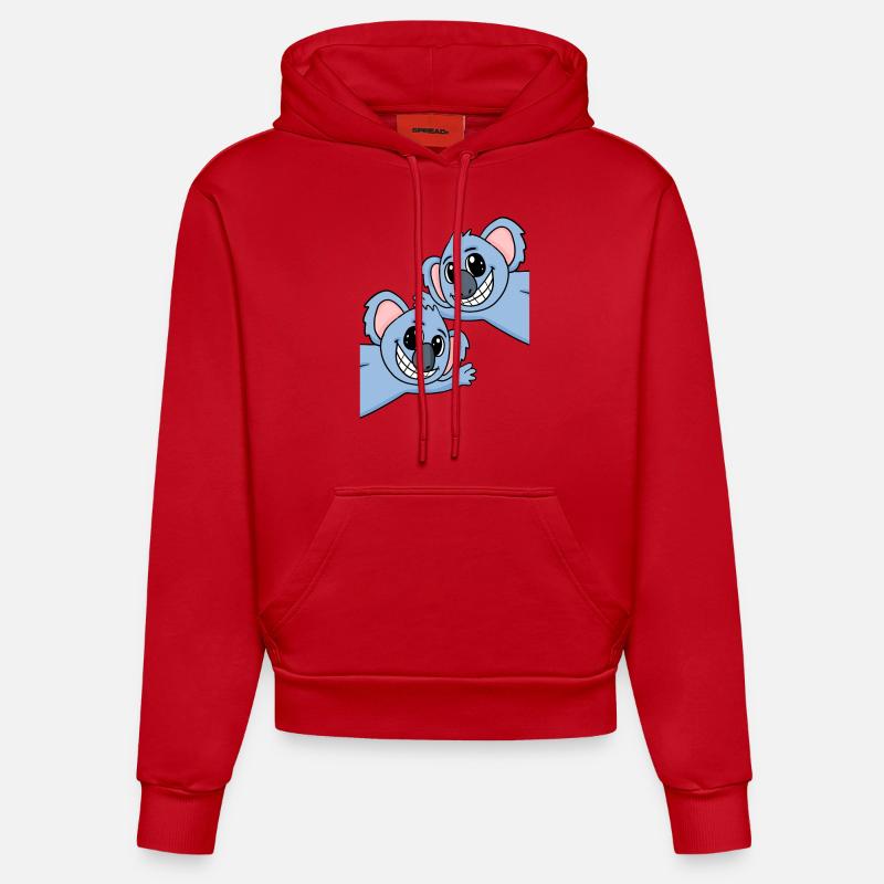 Koala Koalas - Sweat à capuche bio ajusté fabriqué en UE - rouge