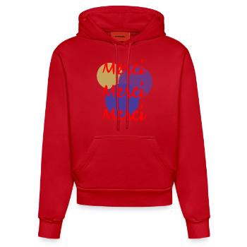 MERCI. MERCI MAÎTRESSE. CADEAU MAÎTRESSE. VACANCES - Sweat à capuche bio ajusté fabriqué en UE - rouge - Devant